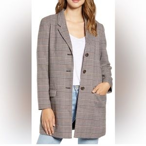 BB Dakota Houndstooth Plaid Blazer